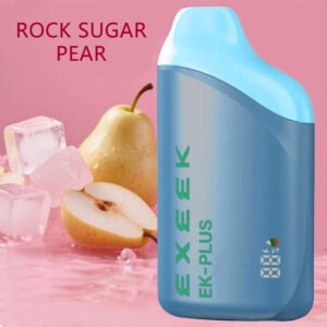 EK Plus ROCK SUGAR PEAR  flavor Disposable electronic cigarette 12000 puff rechargeable vape ceramic vs cotton coil vape 15000 puff vape USA low waste high puff vape 0.8ohm ceramic coil vape